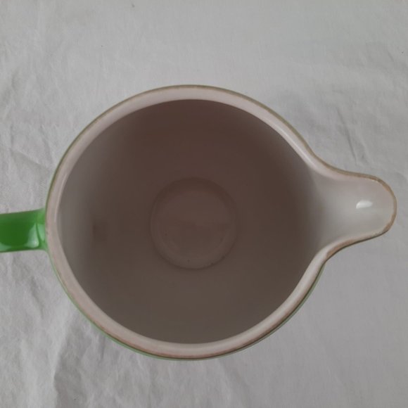 SOLD Vintage Green Hall Glazed Creamer Pitcher - 5" tall - Picture 3 of 6